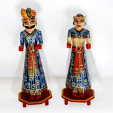 Wooden Hand Painted Isar Gangaur Idols - Blue